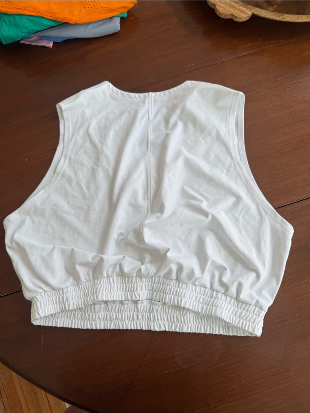 lululemon athletica White Cropped Tank with Elastic Hem